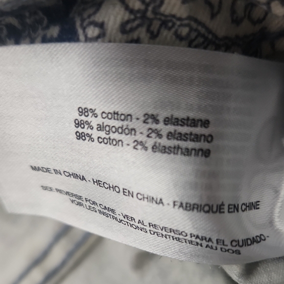 Nine West Blue and White Paisley Skinny Jeans - Picture 6 of 8